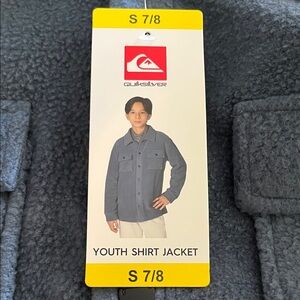 NWT Quiksilver Youth Boys Shirt Jacket Classic Blue Outerwear Size S 7/8